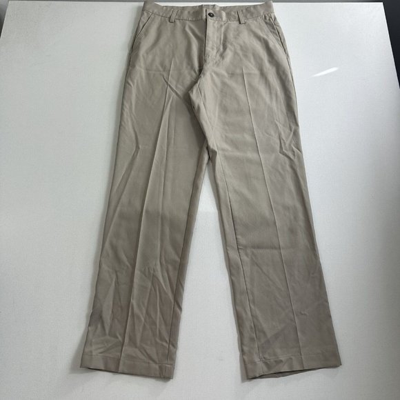 Adidas Golf Pants Chino Mens Size 32x32 Khaki‎ Casual Preppy Active Straight Leg - Picture 1 of 8